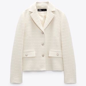 Zara Textured Short Blazer Size Large